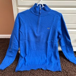 Vineyard Vines Women’s Cotton 1/4 Zip, Size L, Blue